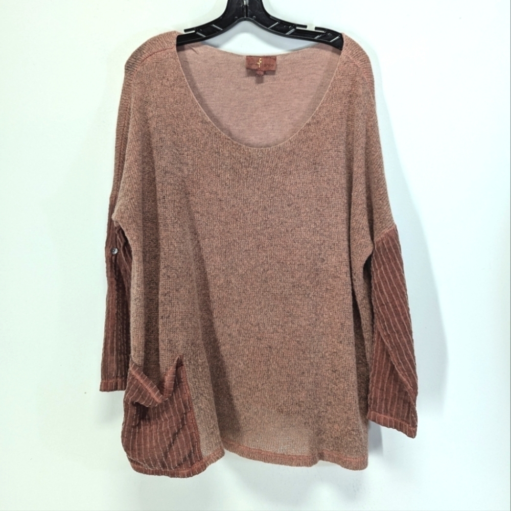Belle France Rose Mohair Blend Mixed Fabric Sweater Oversized Langenlook S Italy